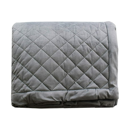 Wool Throw Blankets All Season 100% New Zealand Wool Fill Throw Blanket 200 GSM Fill Weight Crystal Velvet Fabric Baffle Box Construction, Grey ()