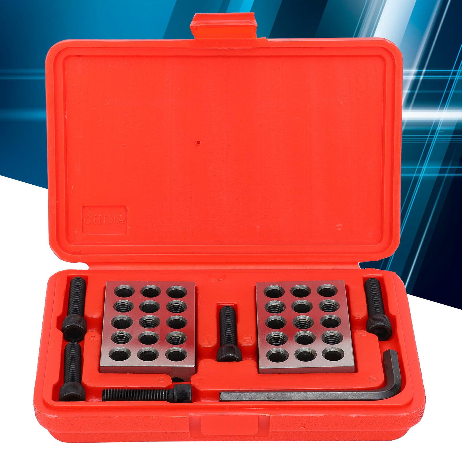 1 Matched Pair Ultra Precision 1-2-3 Blocks Matched Super Exactness 23 Holes 0.0001in Accuracy Parallel Block Machine Tool with Screw Wrench Box Fit for Milling Machine Ultra Accuracy 1‑2‑3 Block