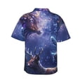 thumbnail image 3 of Balery Enchanted Forest Stag Gathering Print Men's Hawaiian Shirts Short Sleeve Beach Shirt Relaxed Fit Vacation Button Down Shirts-XX-Large, 3 of 9
