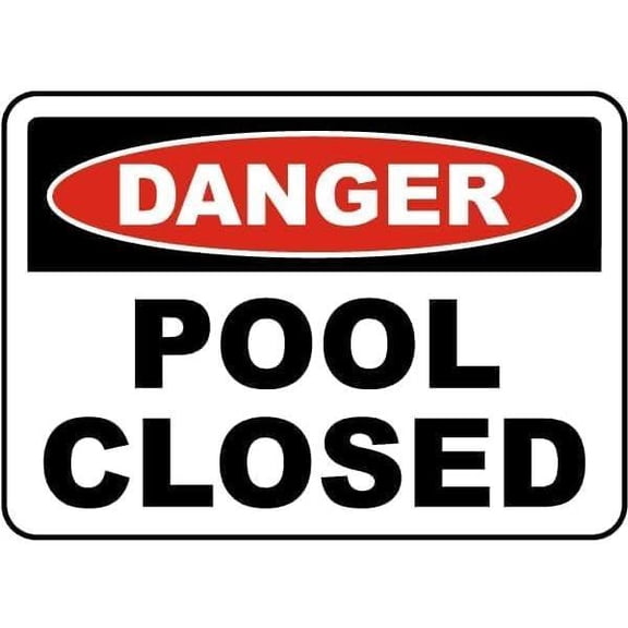 8*12inchs Warning Pool Rules and Safety Sign - Danger Pool Closed - Metal Tin8"X12"
