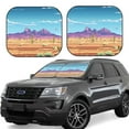 thumbnail image 2 of Daiia Pixel Desert Landscape 2PCS Car Windshield Sun Shade, Foldable Sun Shield for Car Front Window, Auto Sun Blocker Visor Protector Universal for Truck SUV Pickup-Medium, 2 of 7
