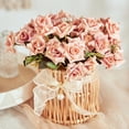 thumbnail image 4 of FaLX 1 Bunch Artificial Flower No Watering 5 Forks 10 Heads Simulation Rose Bouquet Decoration Home Decor, 4 of 8