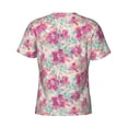 thumbnail image 6 of Qekee Purple Watercolor Flowers Classic Fit T-Shirt Men's Shirt Men's Tight Short Sleeves for Exercise, Running, Mountaineering - Purple Watercolor Flowers, 6 of 9