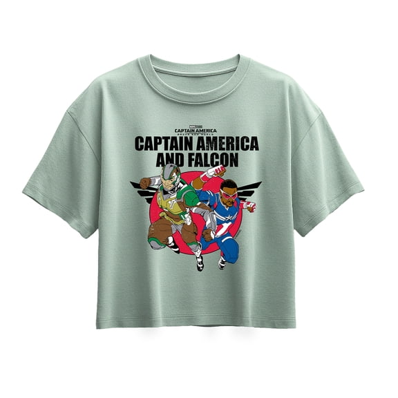 Captain America - Captain Falcon Team Up - Youth Girls Boxy T-Shirt