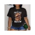 thumbnail image 1 of Women'S "Country Gals Do It with Their Boots On" Graphic T-Shirt - Red Casual Short Sleeve Top with Cowboy Hat & Boots Design, Spring/Summer Style, Casual Wear | Playful Print | Comfortable Fit, 1 of 6