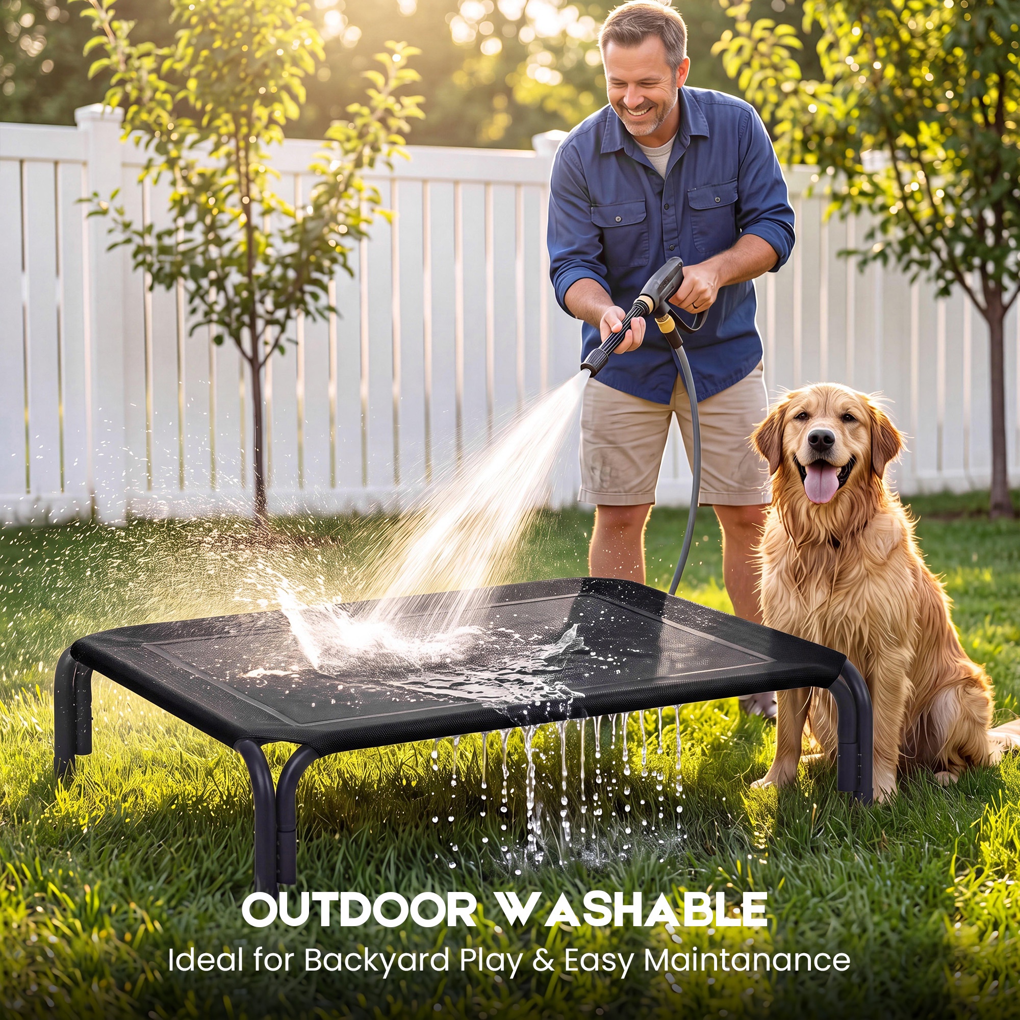SOLESPIT Cooling Elevated Dog Bed Large 43x32 Black photo 5
