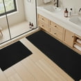 thumbnail image 2 of VUNATE Waffle Bathroom Rugs Ultra-Soft Non-Slip Bath Mat Super Absorbent Quick Dry Bath Rugs for Bathroom Floor Machine Washable Bathroom Mats with Tassels Boho Bathroom Decor 24"x36" Black, 2 of 6