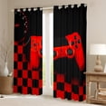 thumbnail image 2 of jejeloiu 3D Gamepad Controller Black Out Curtains,Teens Video Game Curtains Pack of 2 (42x63 Each),Red Black Buffalo Bedroom Curtains For Boy Kids,Breathable Home Decor, 2 of 6