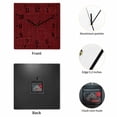 thumbnail image 2 of Dark Red Wooden Wall Clock Silent Non Ticking, Farmhouse Burlap Solid Red Color Modern Linen Texture Square Wall Clocks Battery Operated, Decor Clock for Home Office, Living Room, Kitchen, 10 Inch, 2 of 9