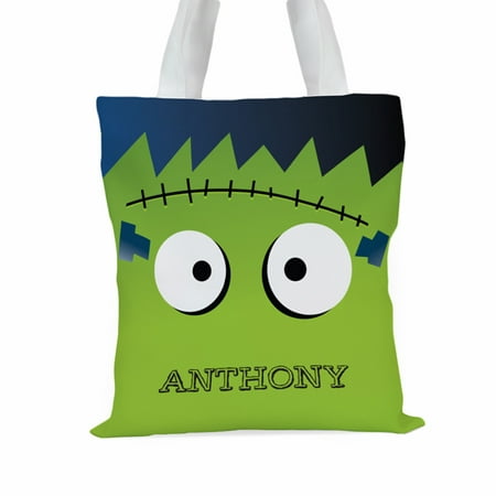 Monster Personalized Large Halloween Trick or Treat Tote Bag