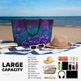 thumbnail image 5 of Pofeuu Purple and Green Glitter Print Beach Bag,Waterproof Sandproof Beach Tote Bag, Large Capacity Foldable Beach Bags for Women, 5 of 7