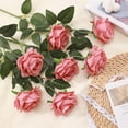 thumbnail image 4 of Burgundy Roses Artificial Flower, 12Pcs Realistic Long Single Stem Fake Silk Red Roses Bouquet for Party Home Wedding Centerpiece Hotel Office Halloween Decor, 4 of 5