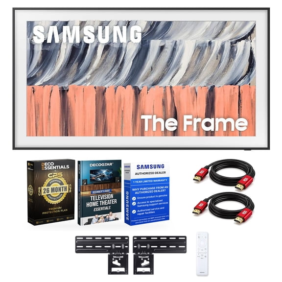 Samsung 55" Class The Frame QLED 4K TV (2026) Bundle with Television Home Theater Beginner's Guide   Deco Gear CPS Exclusive 26 Month Extended Protection   2x 6FT 4K HDMI 2.0 Cable