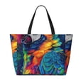 thumbnail image 2 of Honeii Vibrant Rainbow Parrot Fantasy for Tote Bag with Adjustable Strap,Beach Bag, Waterproof Sandproof Beach Tote Bag, Large Capacity Foldable Beach Bags, 2 of 7