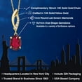 thumbnail image 2 of Gem Stone King 14K Yellow Gold Ruby Red Mystic Quartz and Lab Grown Diamond Pendant Necklace for Women | 1.83 Cttw | Gemstone Birthstone | Oval 9X7MM | With 18 inch Chain, 2 of 6