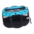 thumbnail image 3 of Corralito plegable ligero para mascotas, corralito de ejercicio de malla transpirable suave, perrera Oxford Azul negro jinwen Parque infantil plegable, 3 of 8