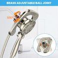 thumbnail image 6 of KINGTACK High Pressure Shower Heads, 7.2Inch 2 in 1 Rainfall Shower Head & Handheld Showers with Magnetic Docking System, 10-Setting Handheld Shower Head with 59" Rotatable Stainless Steel Hose, 6 of 9