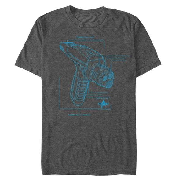 Men's Star Trek: Discovery Phaser Schematics Graphic Tee Charcoal Heather Large