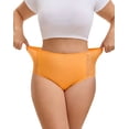 thumbnail image 2 of INNERSY Lace Underwear for Women Plus Size XL-4XL High Waisted Silky Stretch Briefs 3-Pack(3XL,Pink/Green/Orange), 2 of 11