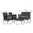 thumbnail image 3 of Gymax 4PCS Outdoor Furniture Set Patio Rattan Conversation Set w/ Grey & Off White Cushion, 3 of 5