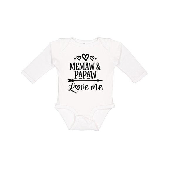 Inktastic Memaw and Papaw Love Me Girls Long Sleeve Baby Bodysuit