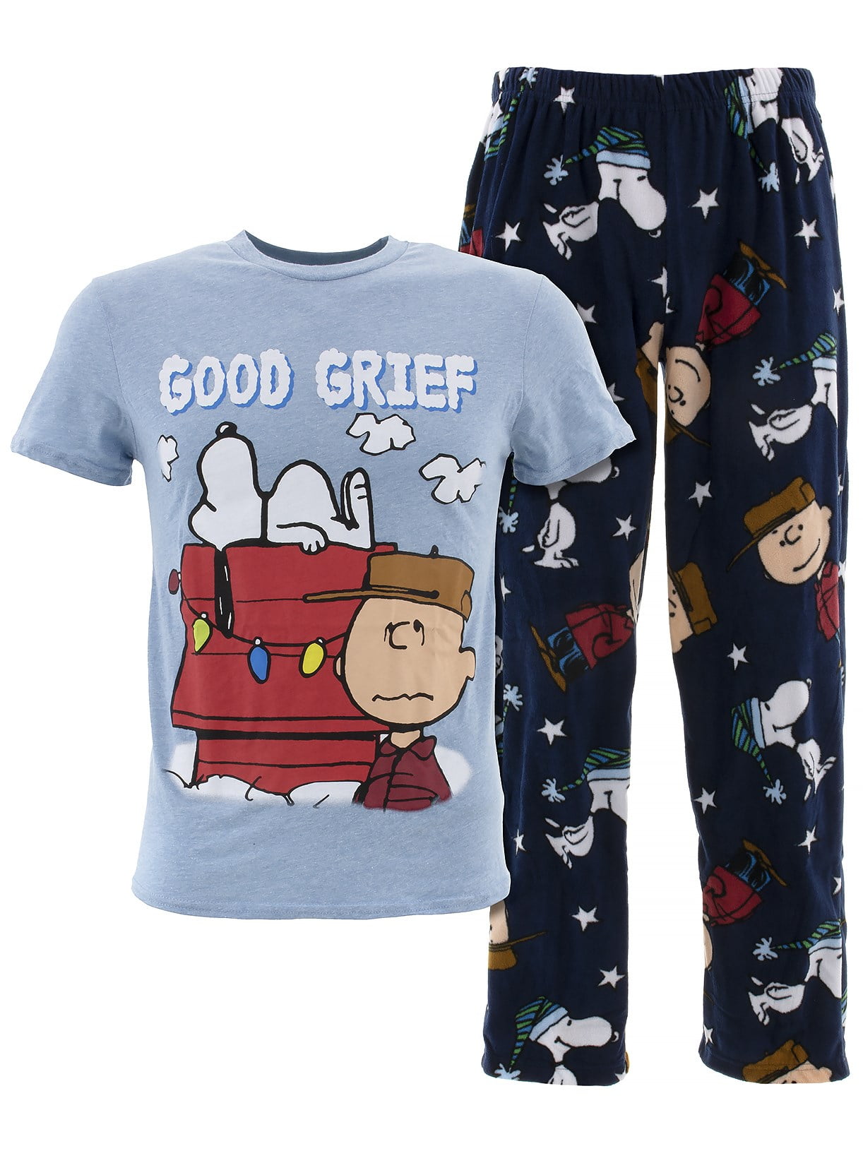 BRIEFLY STATED Peanuts Snoopy Mens Good Grief Pajama Set Walmart