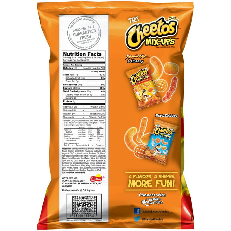 Cheetos Crunchy Flamin' Hot Cheese Flavored Snacks, 9 Oz. 