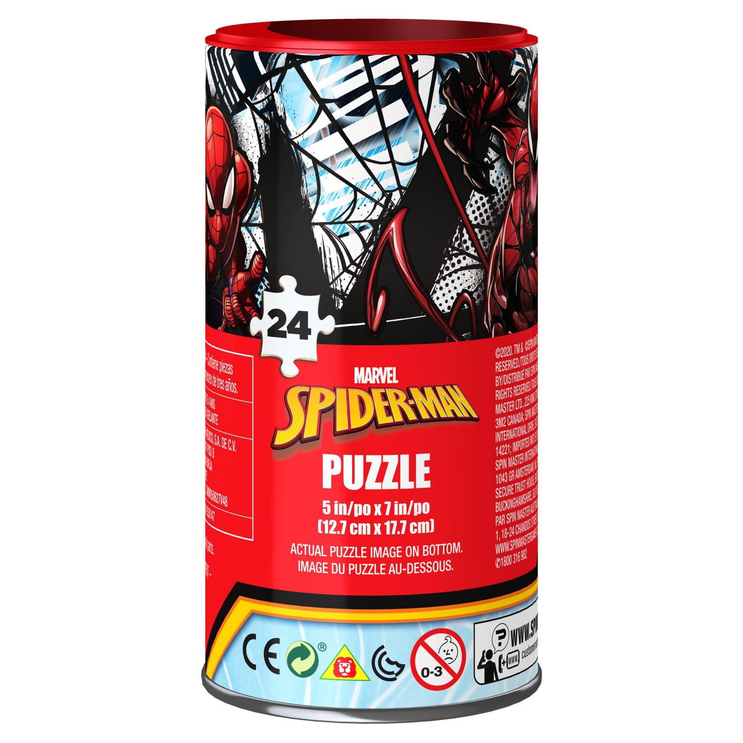 Puzzle Spider-Man en tube, pour les familles et les enfants à partir de 4 ans