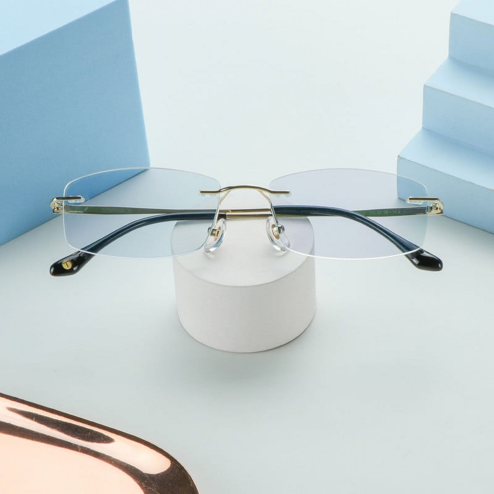 LifeArt Pure Titanium Frame Glasses/Blue Light Blocking Reading Glasses, Reduce Eyestrain, Stylish for Men and Women(Gold,+4.00 Magnification)