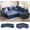 Blue, variant on 85" L Shaped 5 Seat Modular Sectional Sofa with Pull Out Bed,Sleeper Sofa with Storage, Light Gray