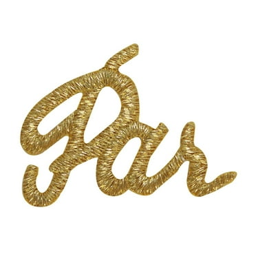 ID 1592D Gold Par Patch Golf Saying Badge Craft Embroidered Iron On Applique
