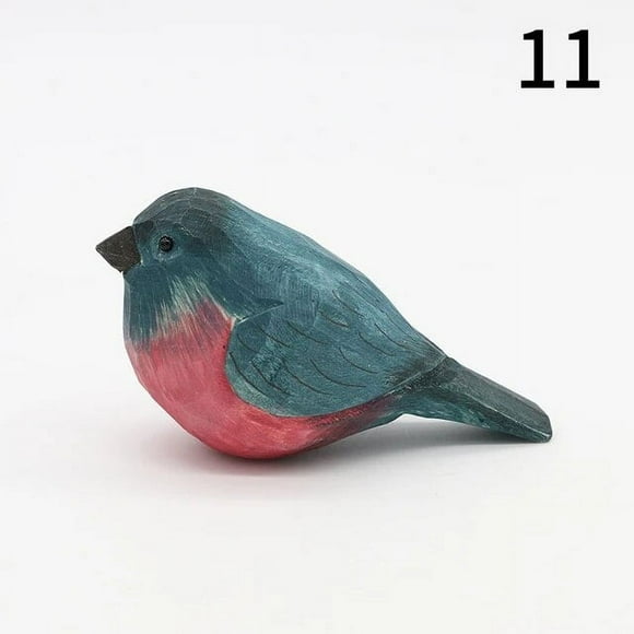 Adornos de estatuilla de pájaro de madera hechos a mano  animales tallados  artesanías en miniatura  decoración artística para el hogar  decoración de escritorio  regalos para niños