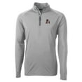 thumbnail image 2 of Men's Cutter & Buck Gray Arkansas Razorbacks Adapt Eco Knit Stretch Recycled Big & Tall Quarter-Zip Pullover Top, 2 of 3