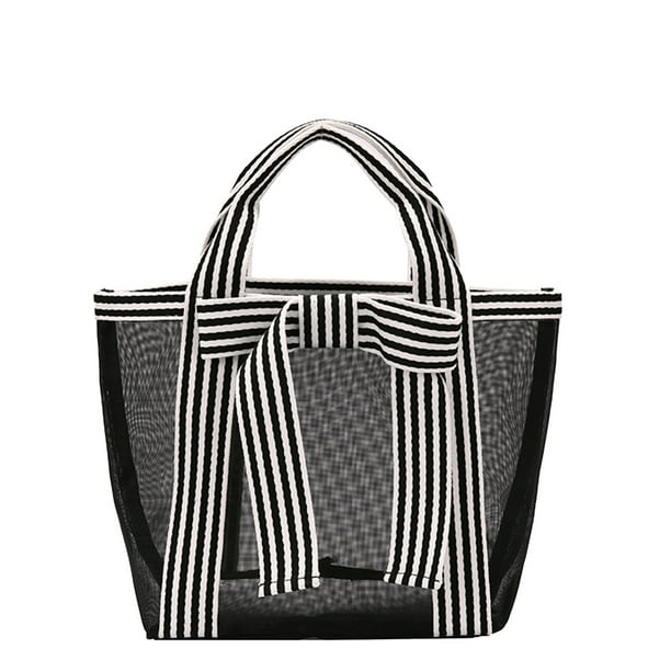 Bolso de malla transparente para mujer,bolso tote calado y transparente de nailon,bolso bandolera transparente para compras,playa,viajes,bolso tote para cosméticos,teléfono,ropa,uso diario
