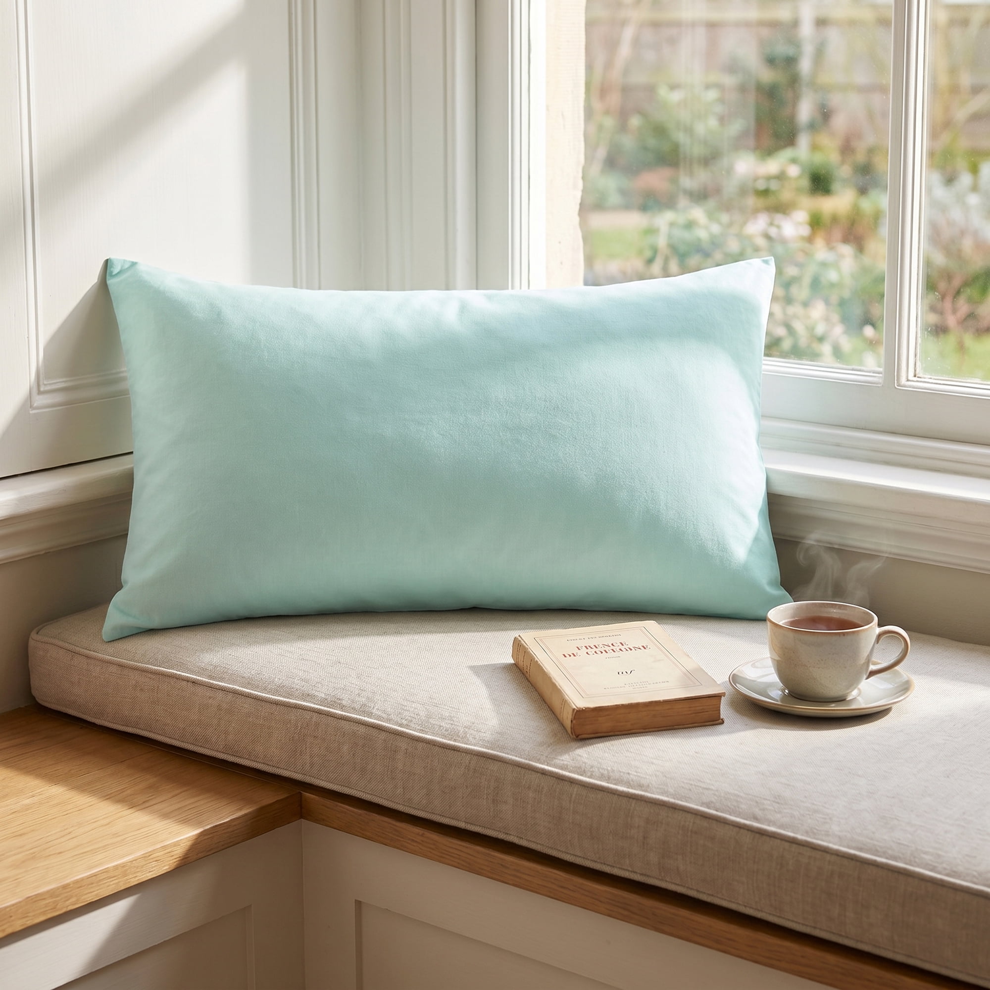 Unique Bargains 2 Pack Cotton Pillowcase Envelope Closure Bedding Blue - Light Yellow