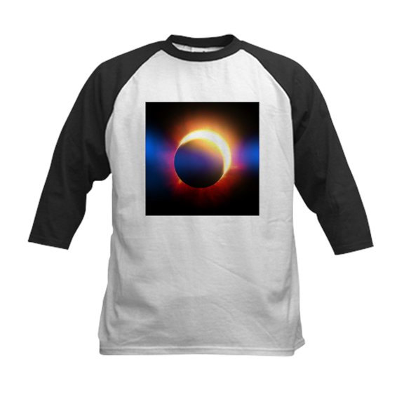 CafePress - Solar Eclipse Kids Baseball Jersey - Kids Cotton Baseball Jersey, 3/4 Sleeve Shirt