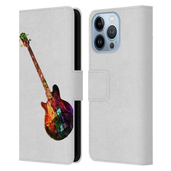 Head Case Designs Officially Licensed Mark Ashkenazi Music Guitar Leather Book Wallet Case Cover Compatible with Apple iPhone 13 Pro