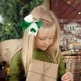 thumbnail image 4 of St Patricks Day Hair Accessories, Green and White Hair Bows for St Patricks Day Outfit, Shamrock Merch Gift, 4 of 6