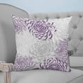 thumbnail image 4 of Purple Grey Chrysanthemum 18x18 Pillow Covers Set of 2, Farmhouse Botanical Floral Modern Throw Pillow Covers Decorative Couch Cushion Case, Microfiber Square Pillowcases for Bedroom Car Living Room, 4 of 7
