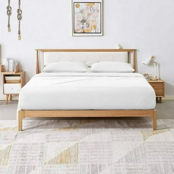 VEGAS HOTEL COLLECTION King Size (600-TC) 100% Egyptian Cotton Solid Pattern 4 PCs White Sheet Set (14 Inch Pocket)