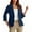 *Blue, variant on ClodeEU Womens Deep V-Neck Slim Jacket，Casual Button Front Blazer Jackets，3/4 Sleeve Lapel Office Work Blazers with Pockets Army Green,Womens Plus M