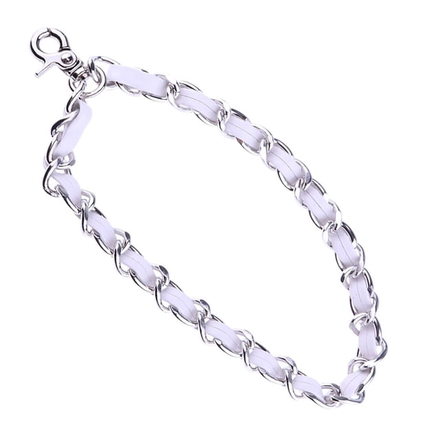 Correa de Muñeca de Reemplazo Jinwen 20cm Blanco Plateado