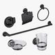 thumbnail image 1 of JUEGO DE ACCESORIOS DE BAÑO 6 PIEZAS MAXIMS 4500-6 ACABADO NEGRO MATE, 1 of 1