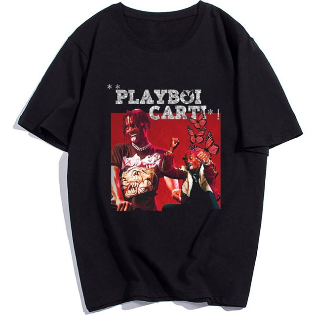 Playboi-camisetas con estampado de Carti para hombre, ropa informal de Rap, Hip Hop, de manga corta, 100% algodón, Unisex, Y2K