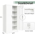 thumbnail image 3 of BESFUR Metal Storage Cabinet, 72" H x 36" W x 18" D, Adjustable Shelves and Locking Doors for Office, School, Garage - White, 3 of 6