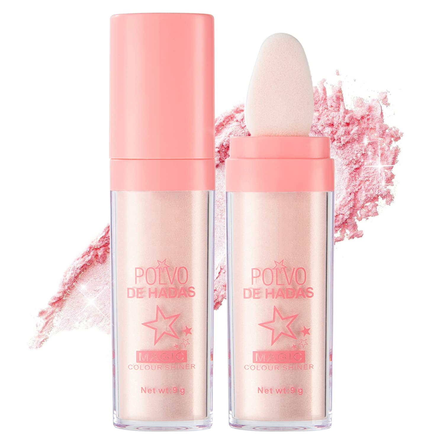 Face And Body Highlighter Powder with Sponge Head, High Gloss Fairy