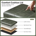 thumbnail image 4 of 32" Faux Suede Storage Ottoman Bench with Wheel, Rectangle Foot Rest Stool for Living Room, Bedroom, Entryway, 4 of 9