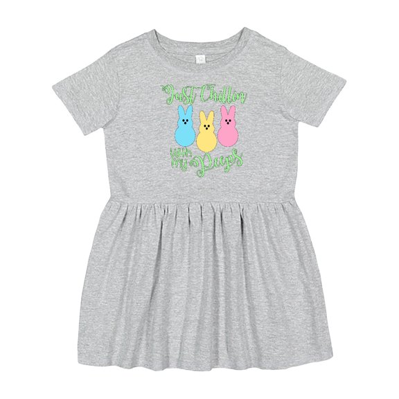 Inktastic Funny Easter Just Chillin' with My Peeps Girls Toddler Dress