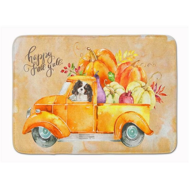 Carolines Treasures CK2652RUG Fall Harvest Tricolor Cavalier Spaniel Machine Washable Memory Foam Mat