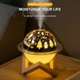 thumbnail image 2 of Starry-Sky USB Desktop Humidifier with Wooden Stand - Mini 250ml Cool Mist Projector Lamp, 5V 2.5W, 30-50mL/H Spray, PC Material, Compact 140x140x106mm Home Decor Night Light (Included: Water Bottle,, 2 of 7